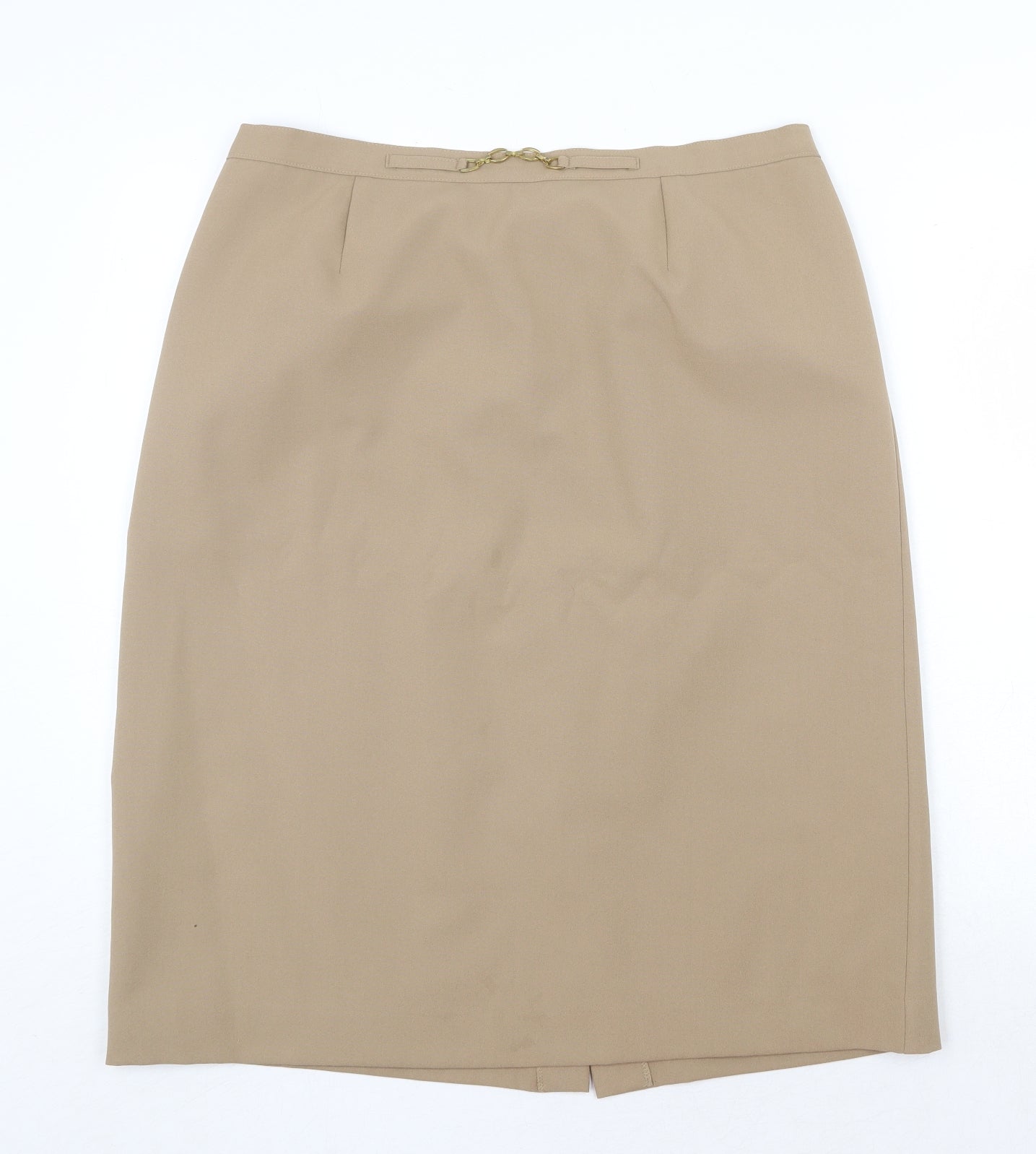 EWM Womens Beige Polyester A-Line Skirt Size 18
