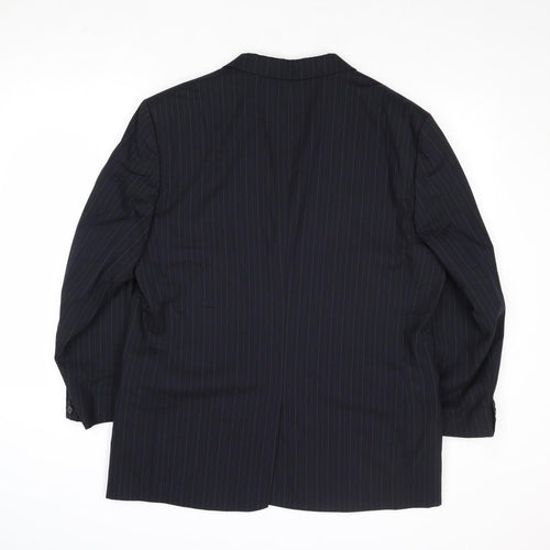 Majors Mens Blue Striped Wool Jacket Suit Jacket Size 42 Regular - Pinstripes