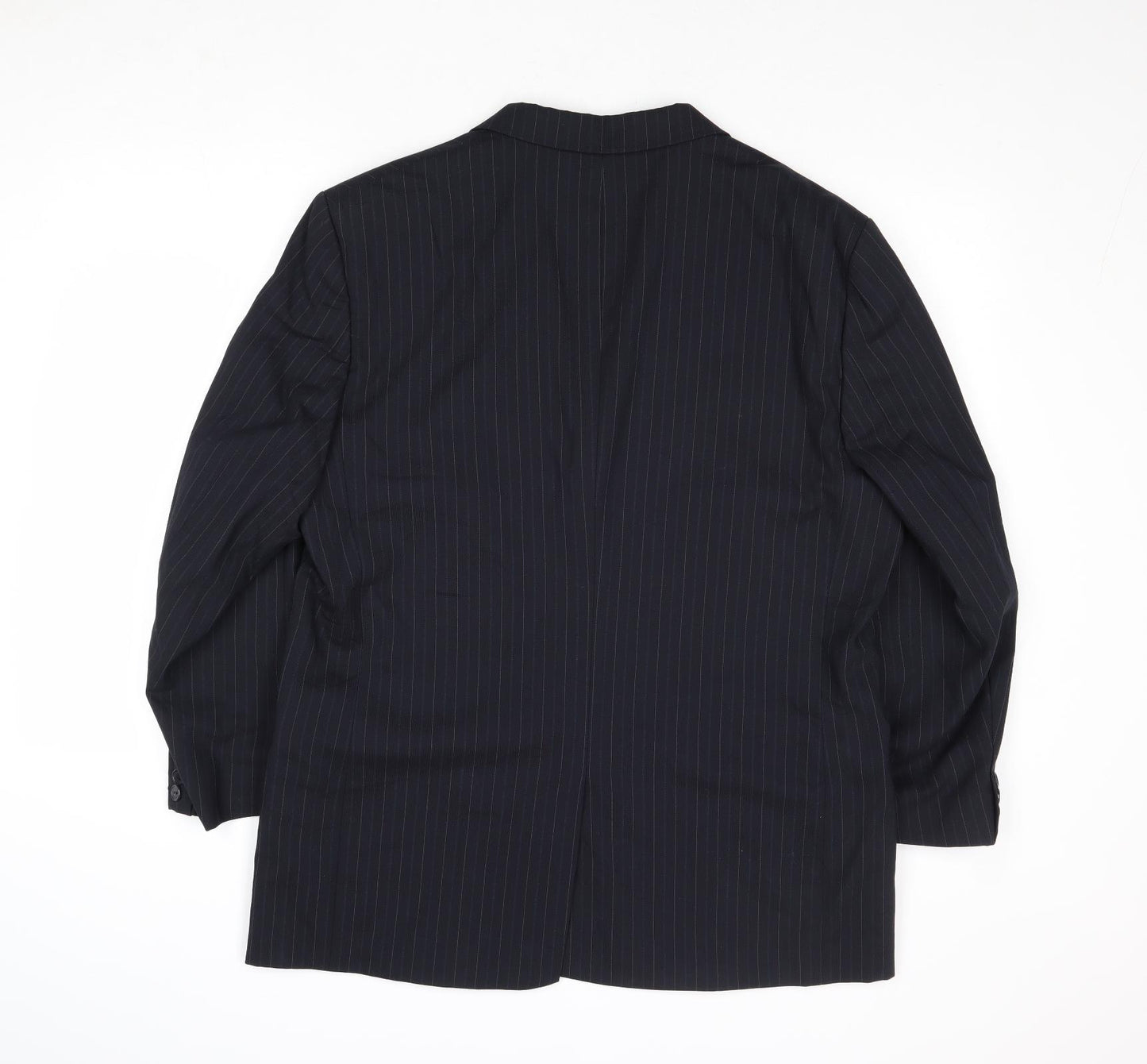 Majors Mens Blue Striped Wool Jacket Suit Jacket Size 42 Regular - Pinstripes