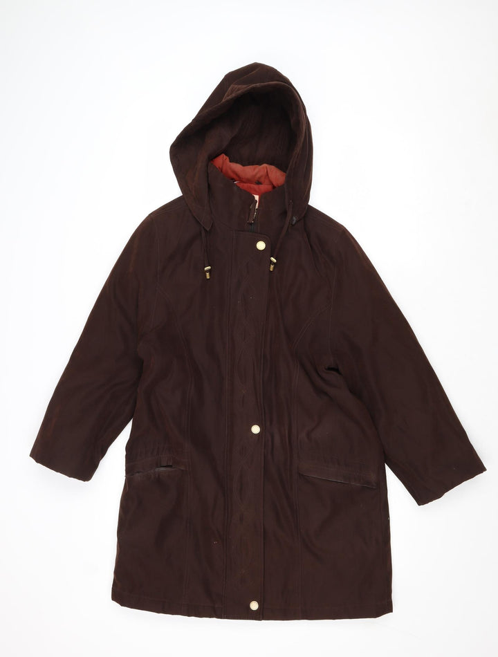EWM Womens Brown Overcoat Coat Size 10 Zip