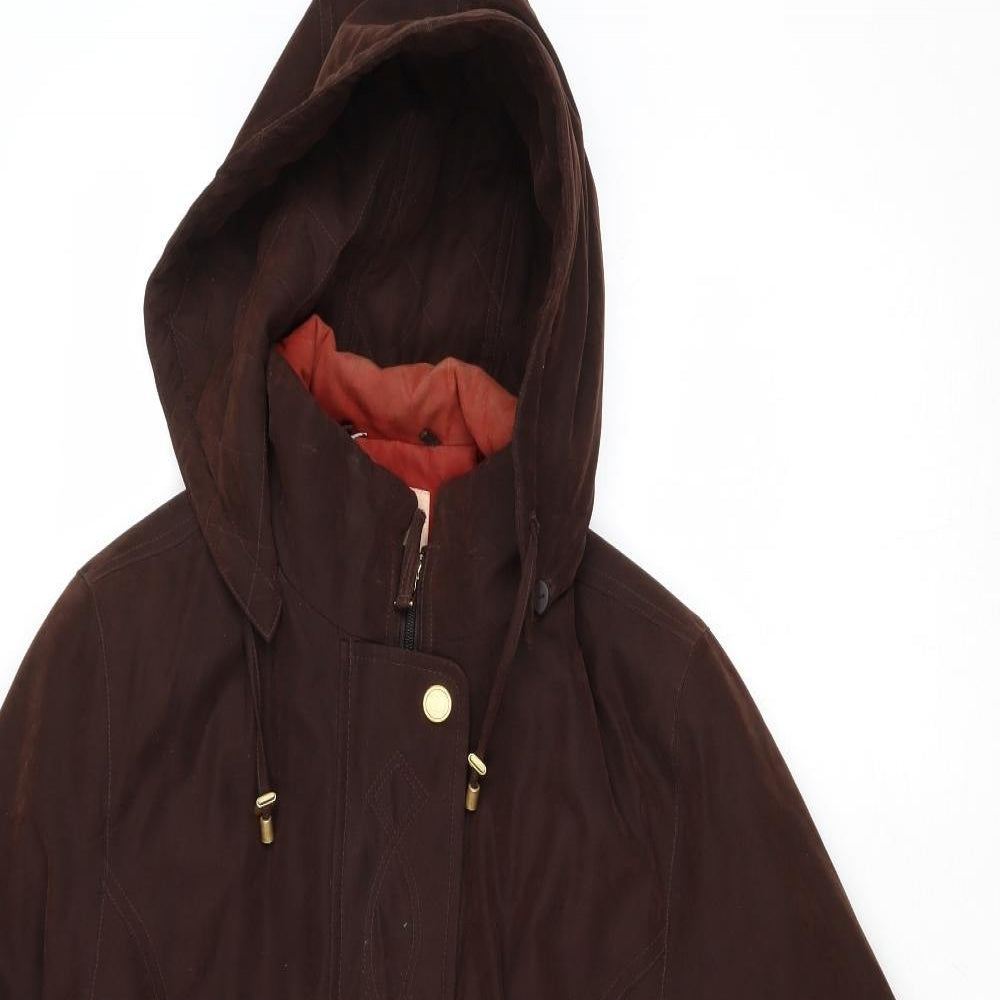 EWM Womens Brown Overcoat Coat Size 10 Zip
