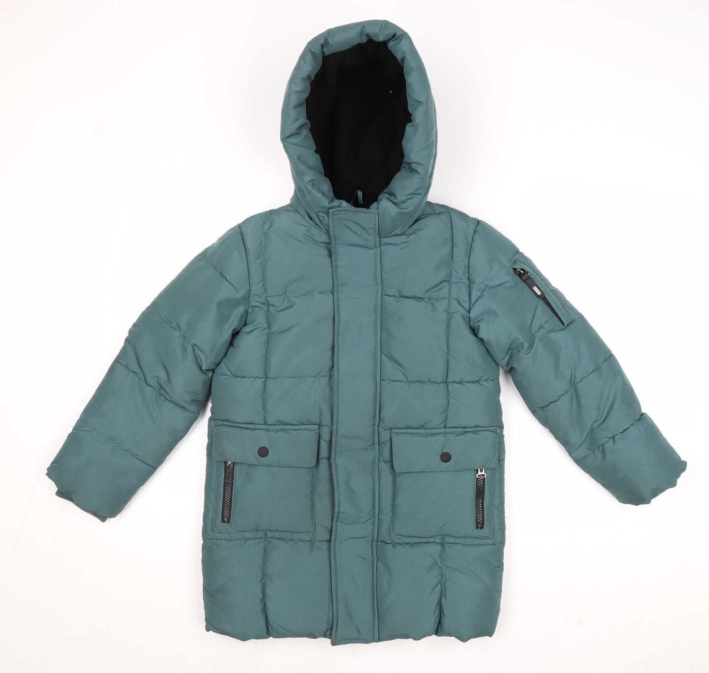 Marks and Spencer Boys Blue Quilted Jacket Size 7-8 Years Zip