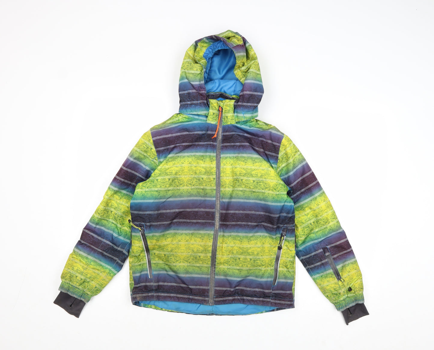 Crivit Boys Multicoloured Striped Windbreaker Jacket Size 9-10 Years Zip