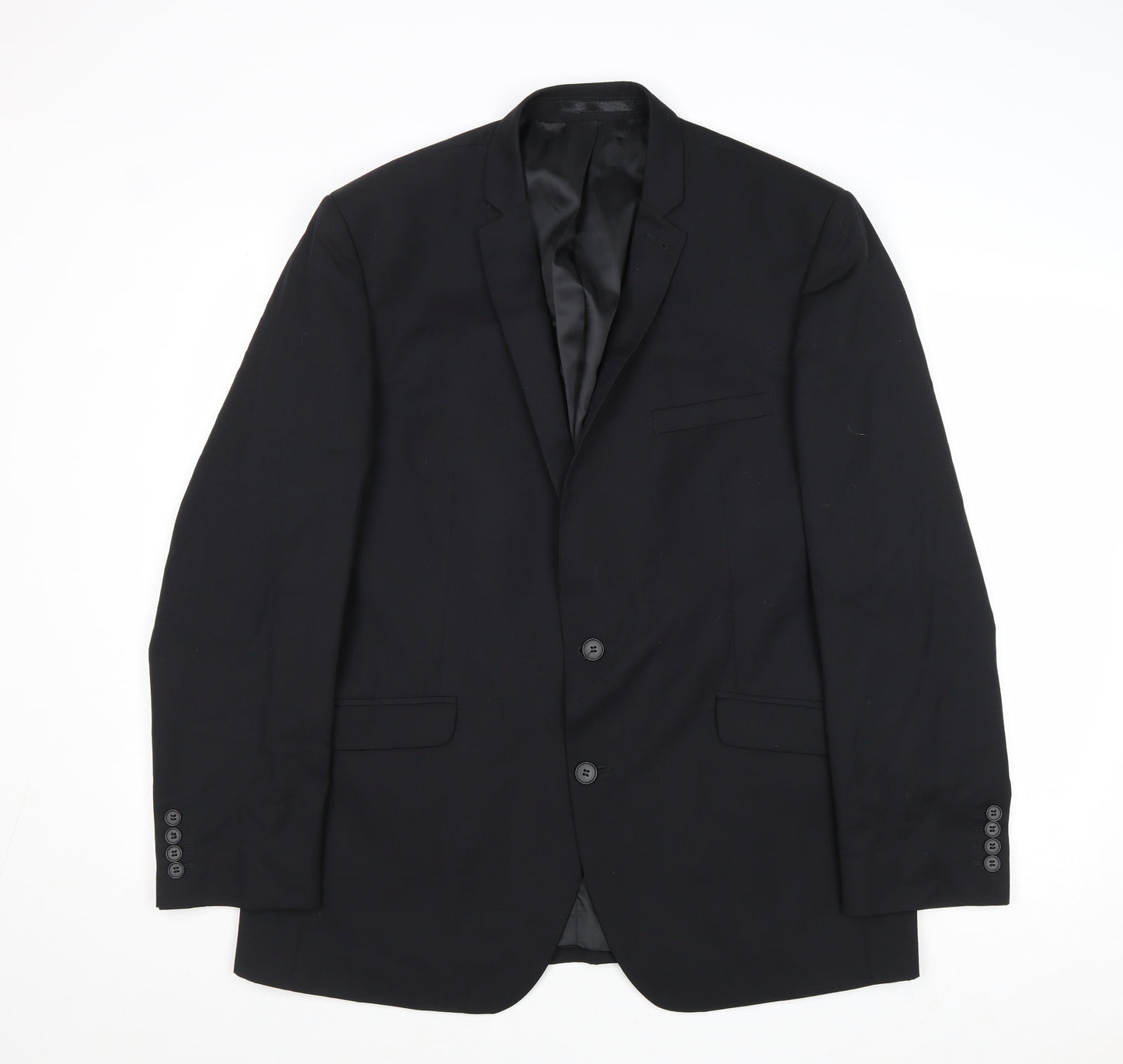 Racing Green Mens Black Wool Jacket Suit Jacket Size 44 Regular