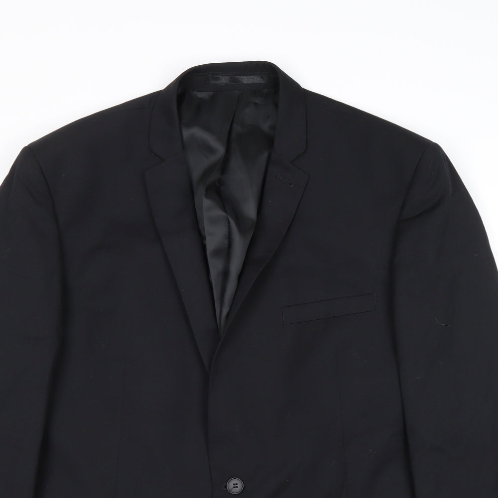 Racing Green Mens Black Wool Jacket Suit Jacket Size 44 Regular