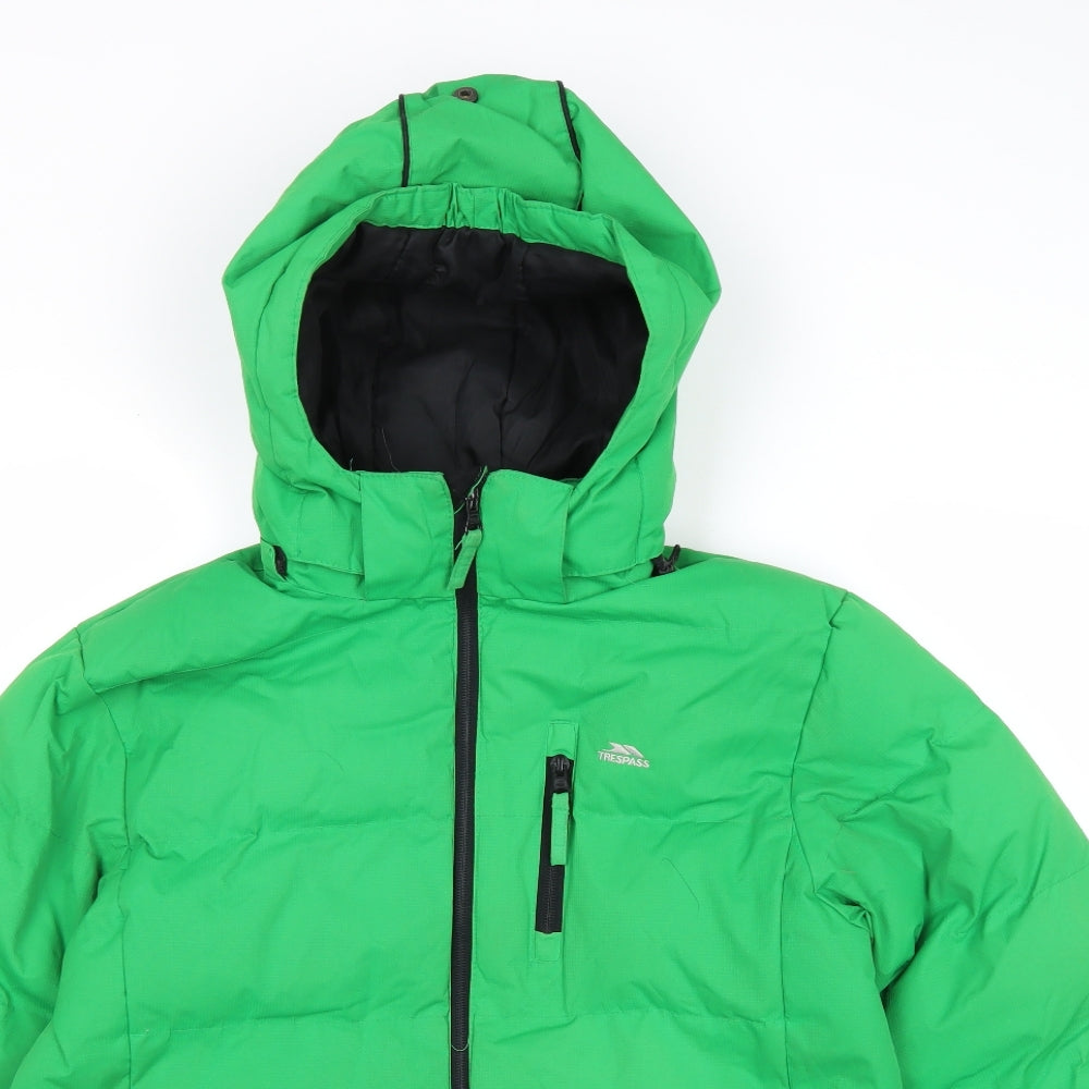 Trespass Boys Green Puffer Jacket Jacket Size 13 Years Zip
