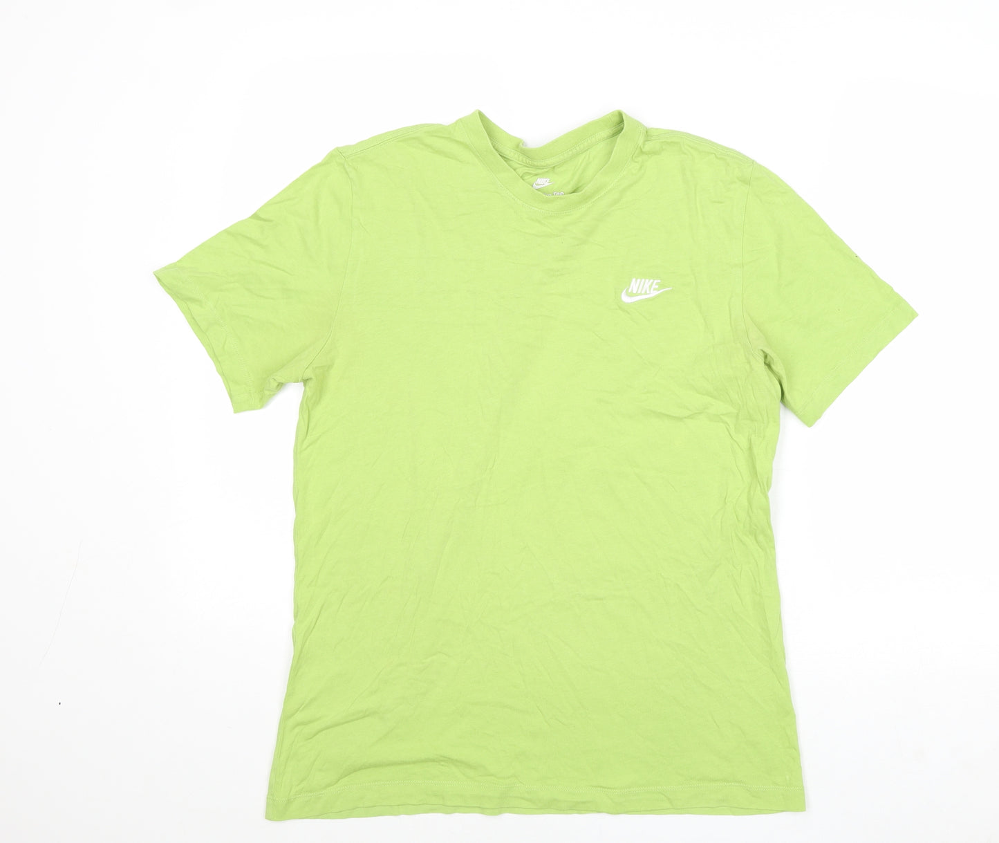 Nike Mens Green Cotton T-Shirt Size M Round Neck