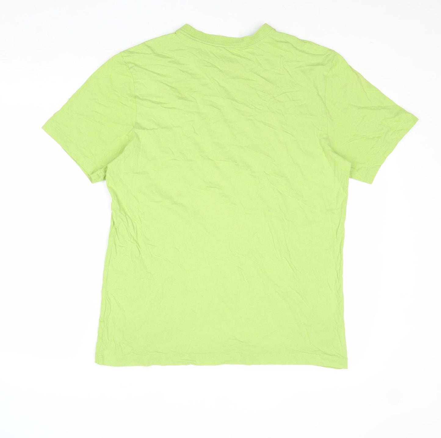 Nike Mens Green Cotton T-Shirt Size M Round Neck