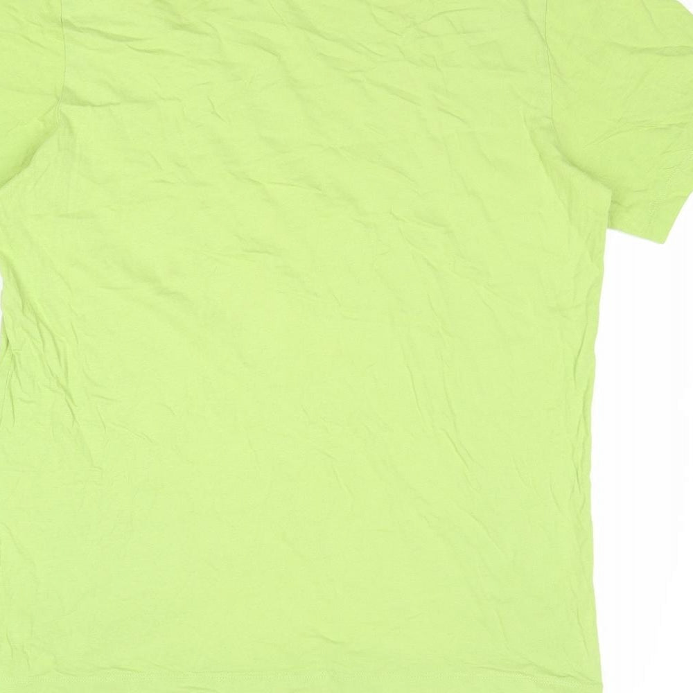 Nike Mens Green Cotton T-Shirt Size M Round Neck