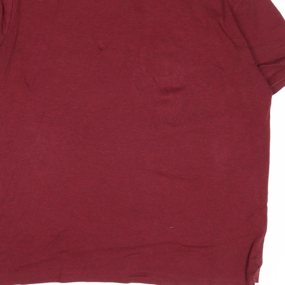 Polo Ralph Lauren Mens Red Cotton Polo Size L Collared Button