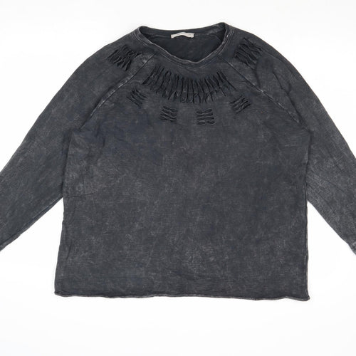 The Label Womens Grey Cotton Pullover Sweatshirt Size 12 Pullover