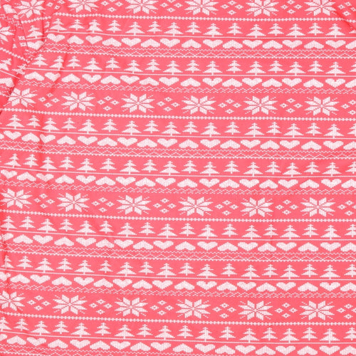 In the Style Womens Red Geometric Polyester Basic Blouse Size 2XL Round Neck - Christmas