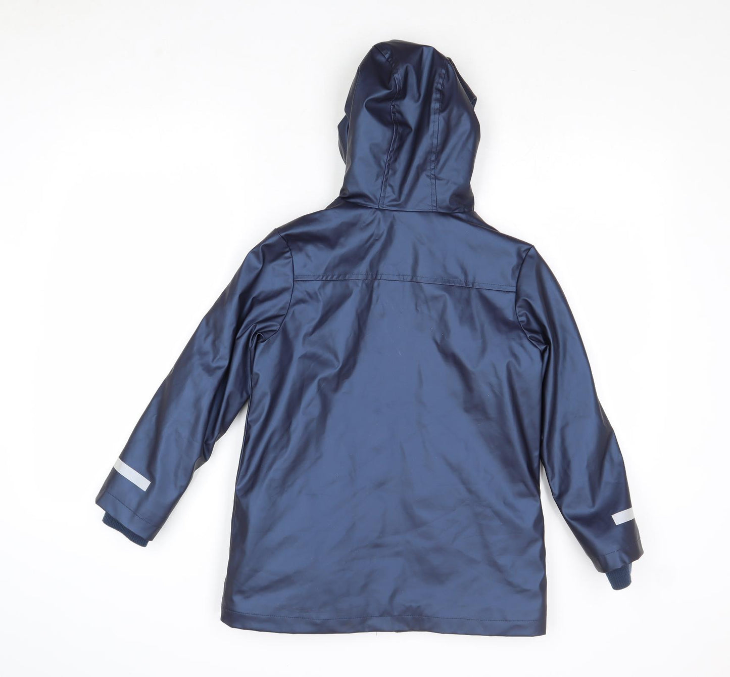 Marks and Spencer Boys Blue Rain Coat Coat Size 7-8 Years Zip