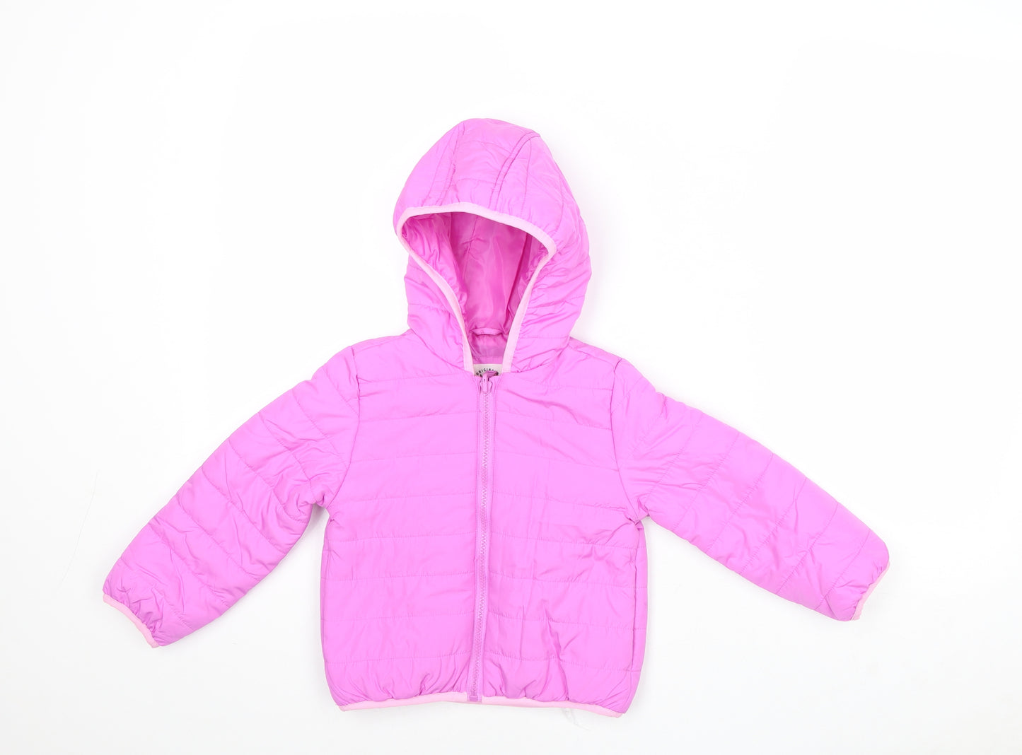 Marks and Spencer Girls Pink Puffer Jacket Jacket Size 4-5 Years Zip