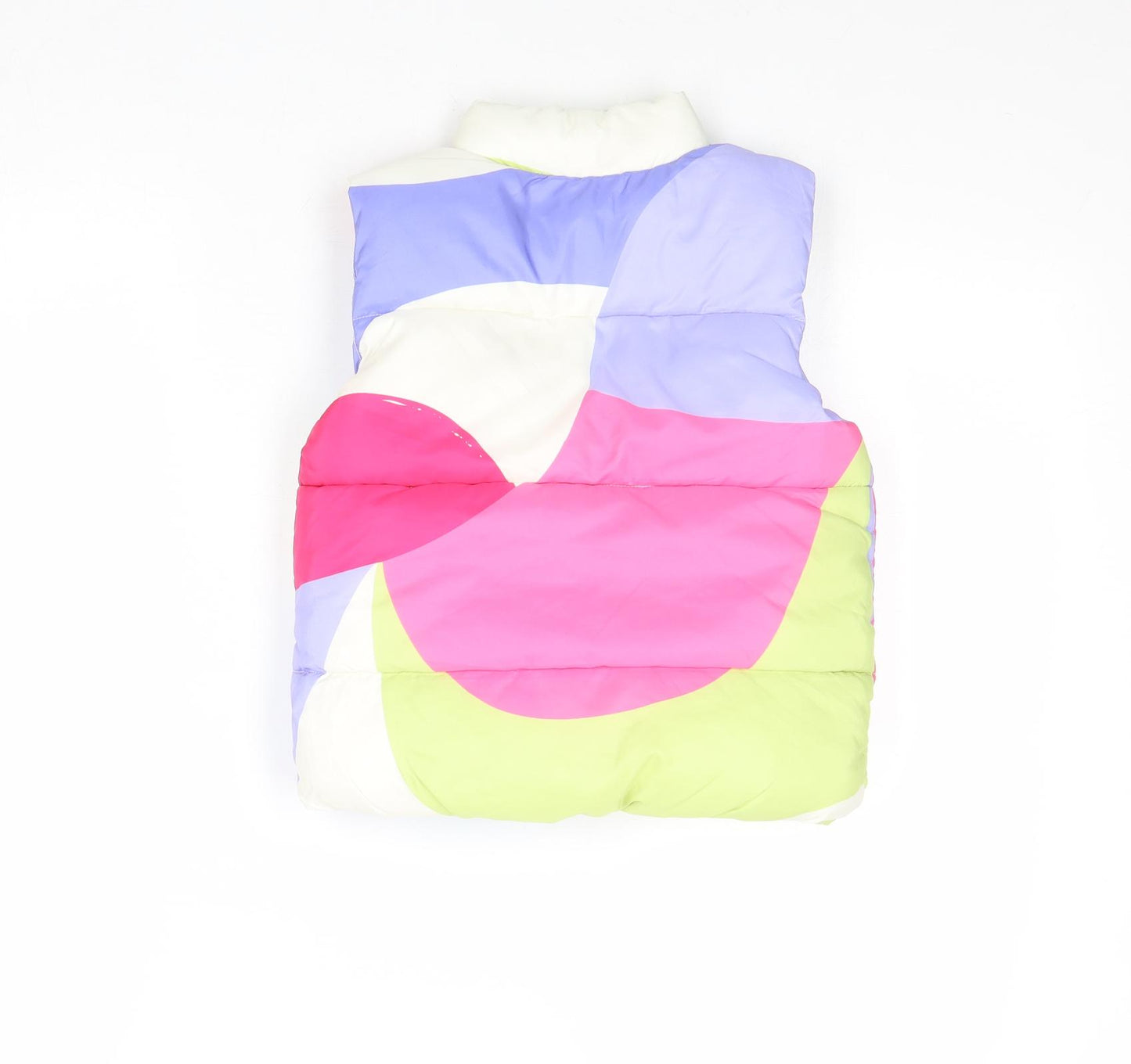 Marks and Spencer Girls Multicoloured Geometric Gilet Jacket Size 4-5 Years Zip