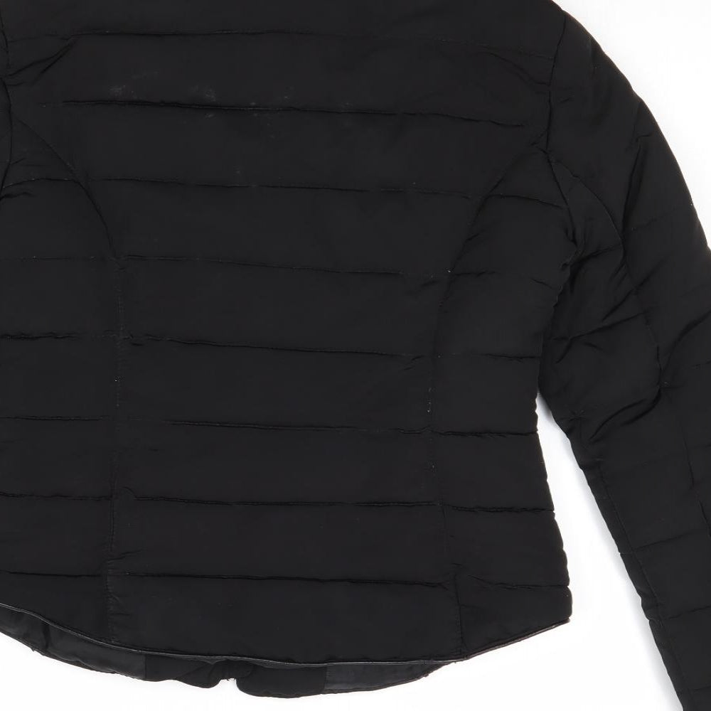 Pimkie Womens Black Puffer Jacket Jacket Size S Zip