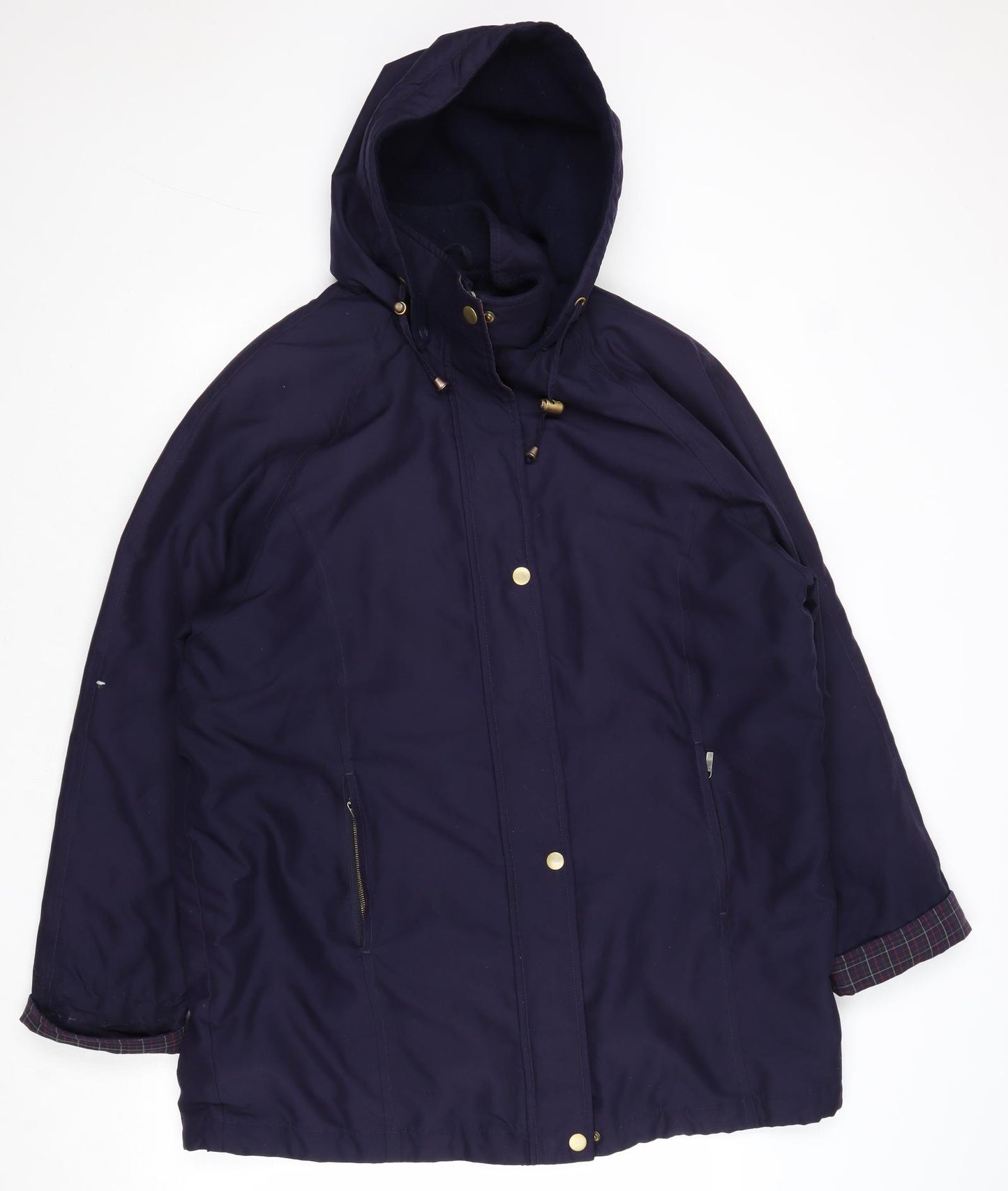 Country Rose Womens Blue Rain Coat Coat Size 14 Zip - Size 14-16