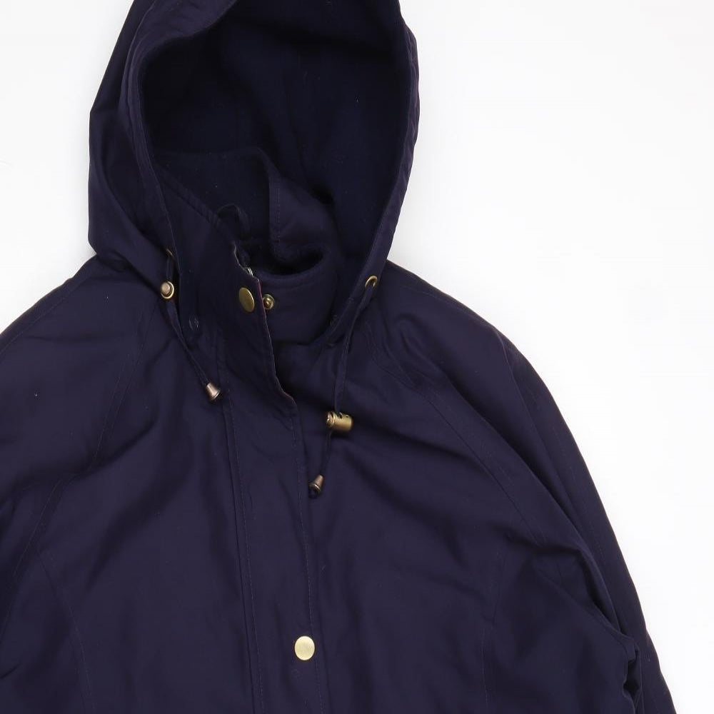 Country Rose Womens Blue Rain Coat Coat Size 14 Zip - Size 14-16