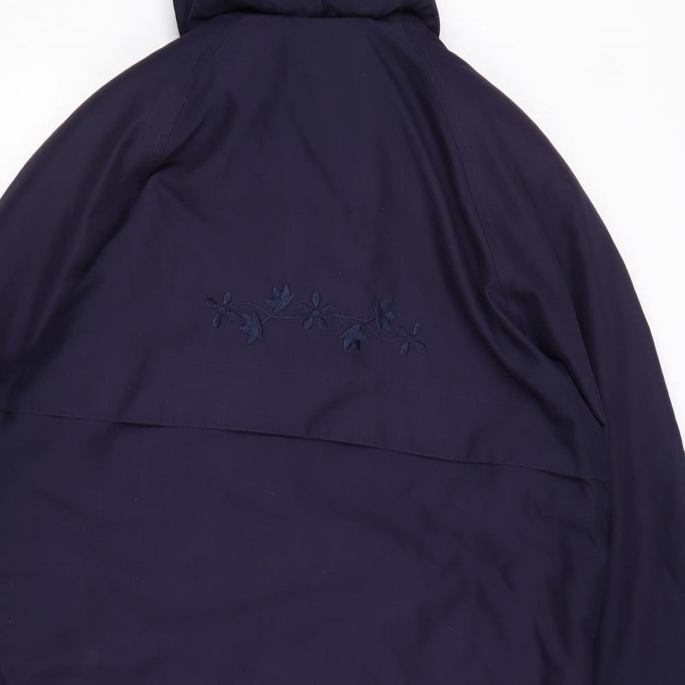 Country Rose Womens Blue Rain Coat Coat Size 14 Zip - Size 14-16