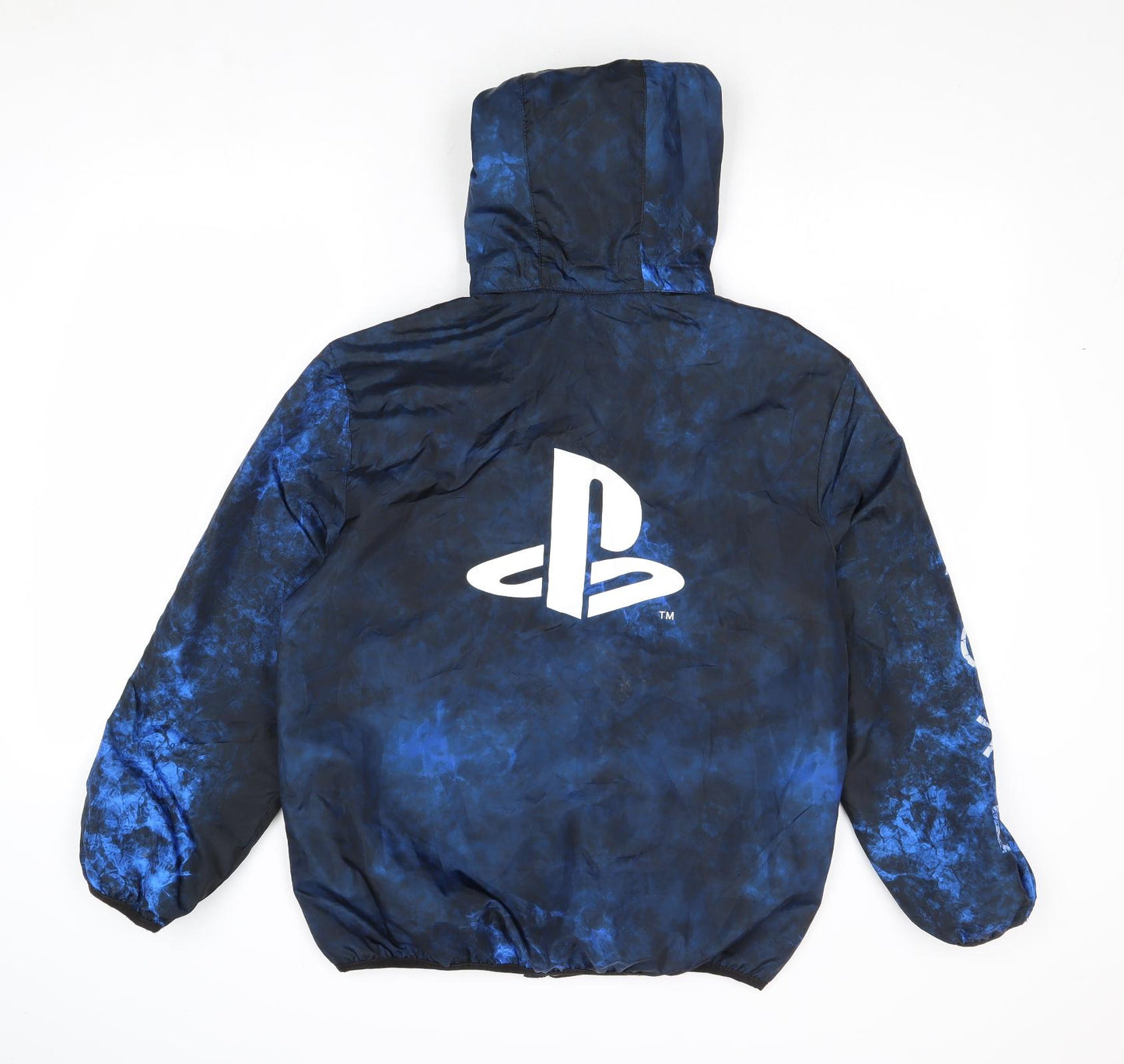 H&M Boys Blue Geometric Basic Jacket Jacket Size 14 Years Zip - PlayStation