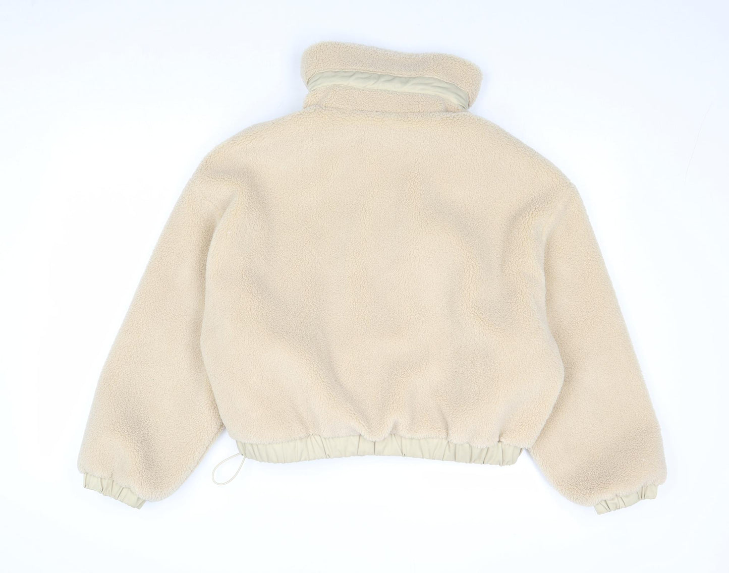 Zanzara Womens Beige Jacket Size S Zip - Teddy Bear Style