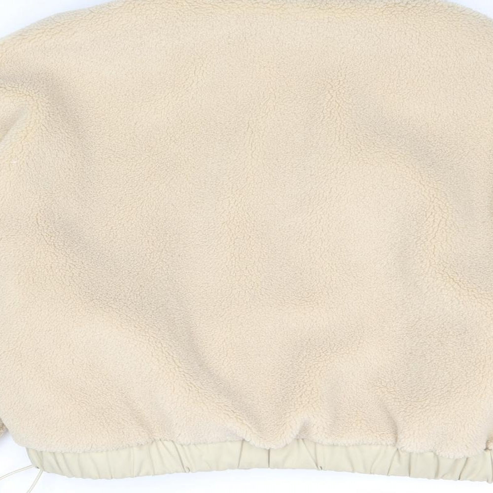 Zanzara Womens Beige Jacket Size S Zip - Teddy Bear Style