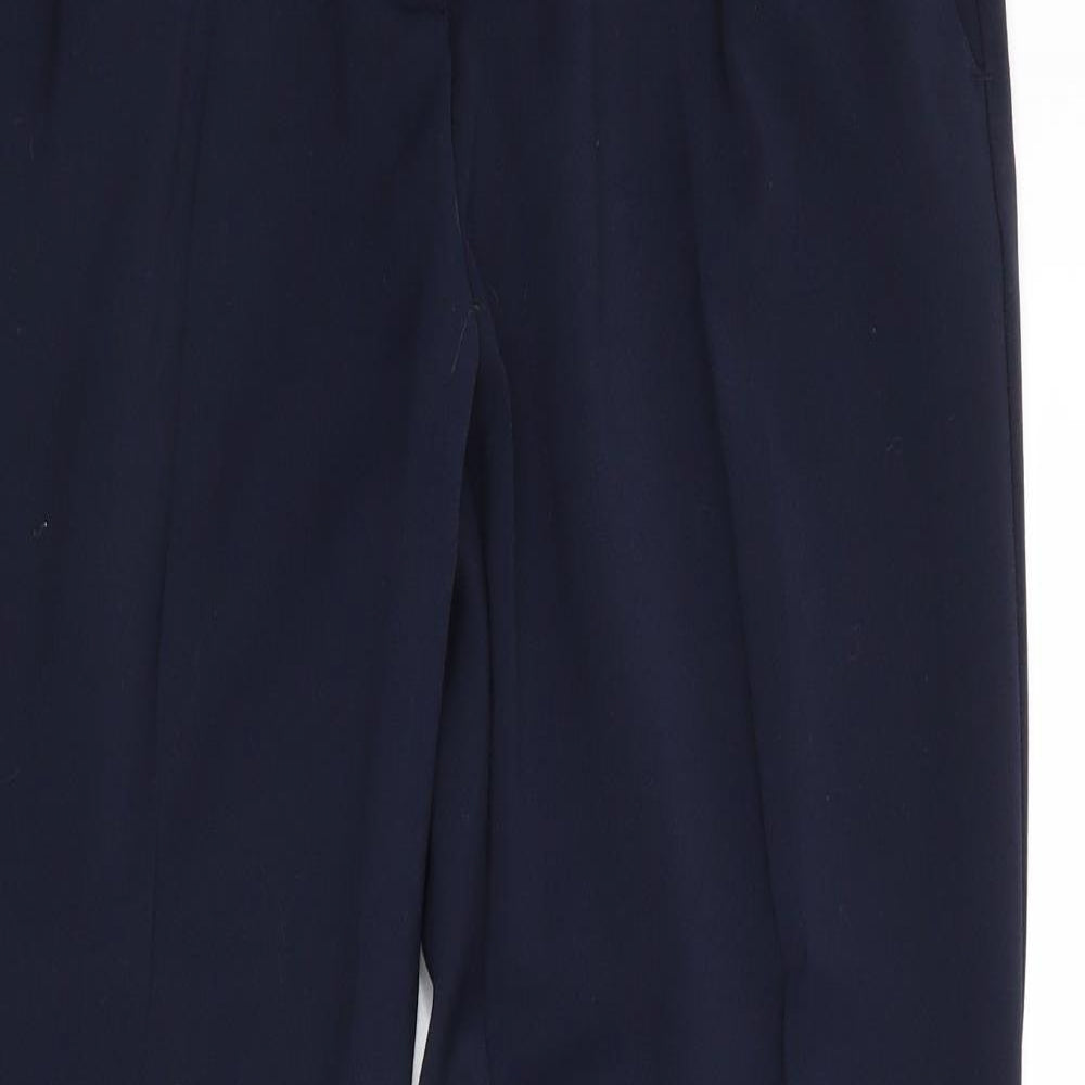 NEXT Womens Blue Polyester Chino Trousers Size 14 Regular Zip