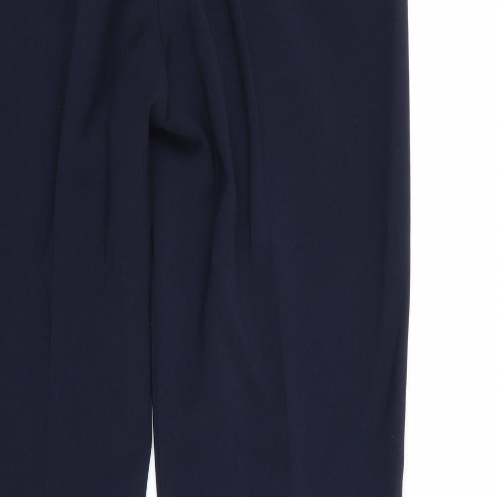 NEXT Womens Blue Polyester Chino Trousers Size 14 Regular Zip