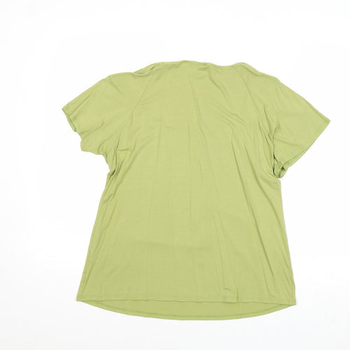 BHS Womens Green Viscose Basic Blouse Size 16 Square Neck