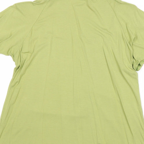 BHS Womens Green Viscose Basic Blouse Size 16 Square Neck