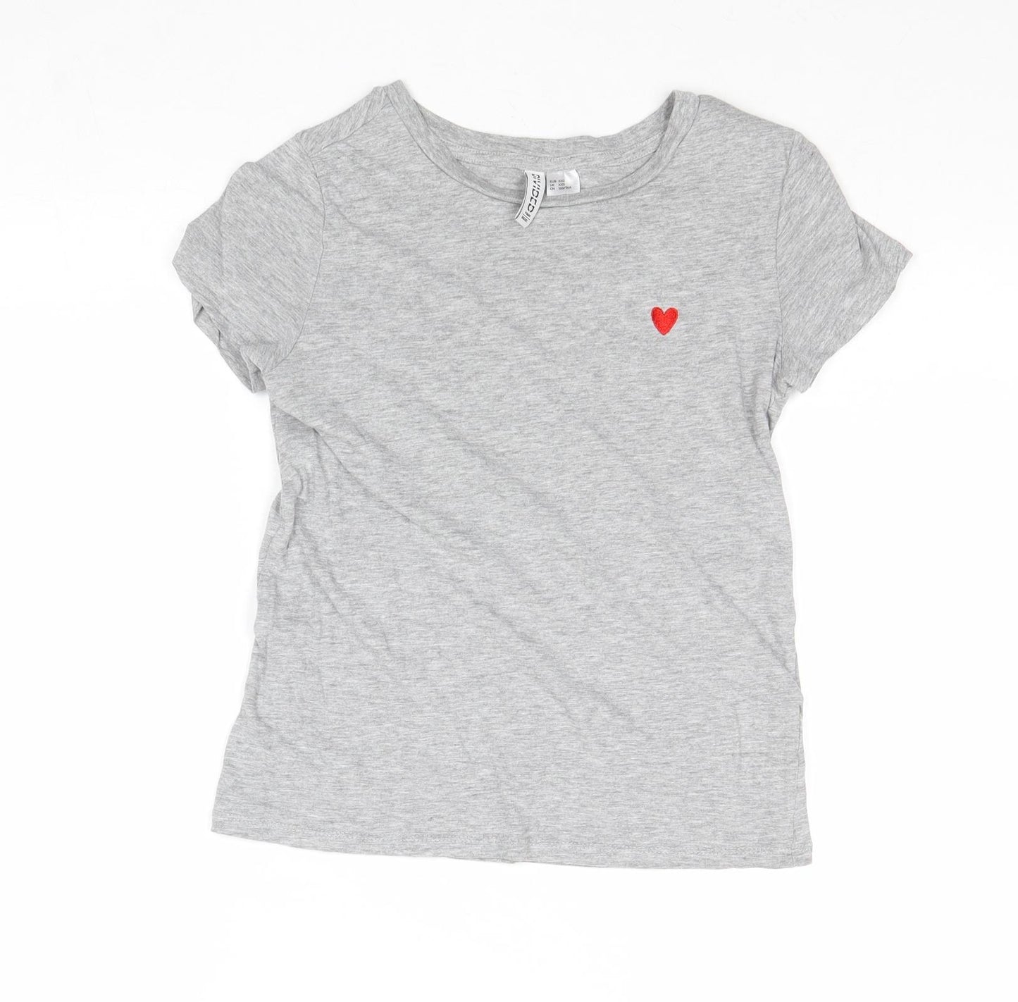 Divided by H&M Womens Grey Cotton Basic Tank Size 2XS Round Neck - Heart