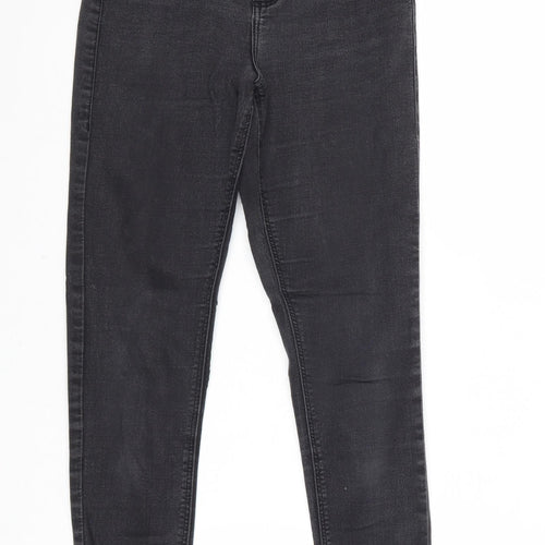 Topshop Womens Grey Cotton Skinny Jeans Size 28 Regular Zip