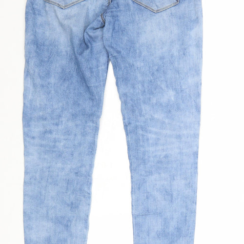 TALLY WEiJL Womens Blue Cotton Skinny Jeans Size 10 Regular Zip