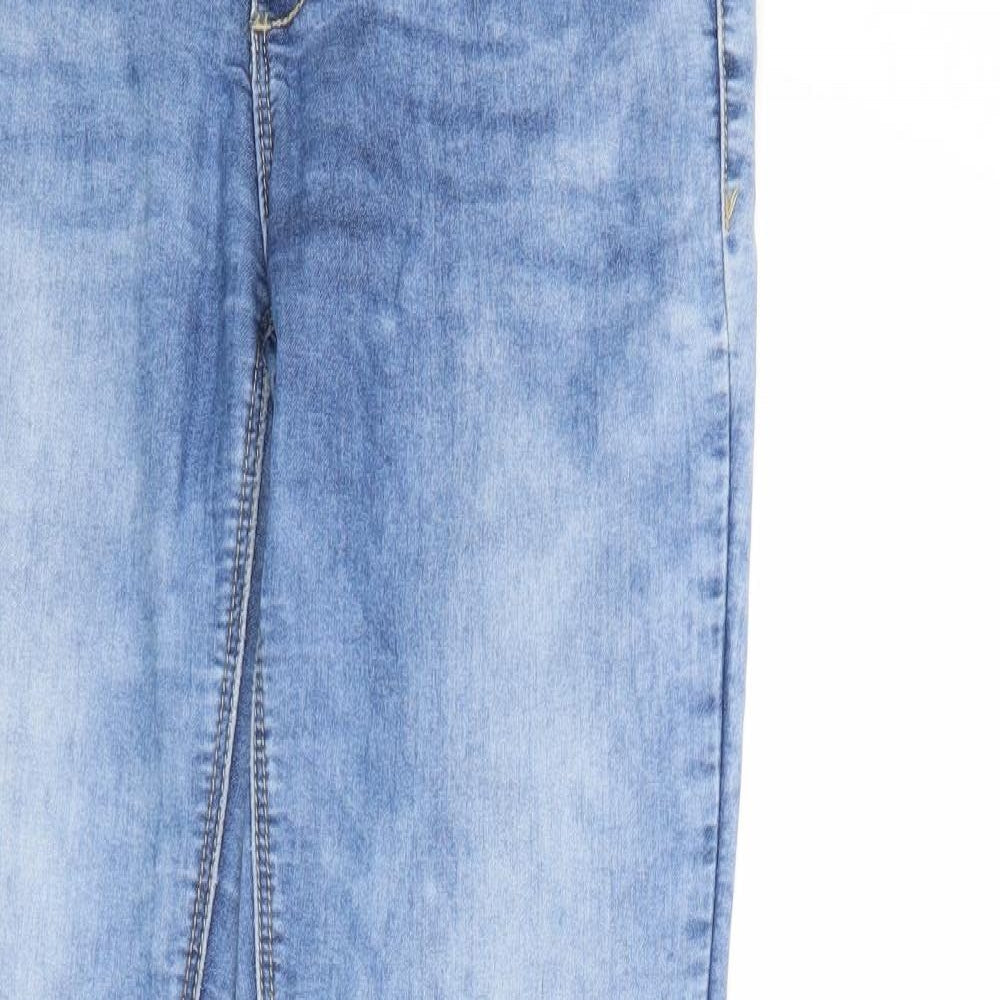 TALLY WEiJL Womens Blue Cotton Skinny Jeans Size 10 Regular Zip