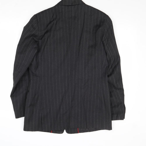 St-Martins Mens Grey Polyester Jacket Suit Jacket Size 38 Regular - Pinstripe