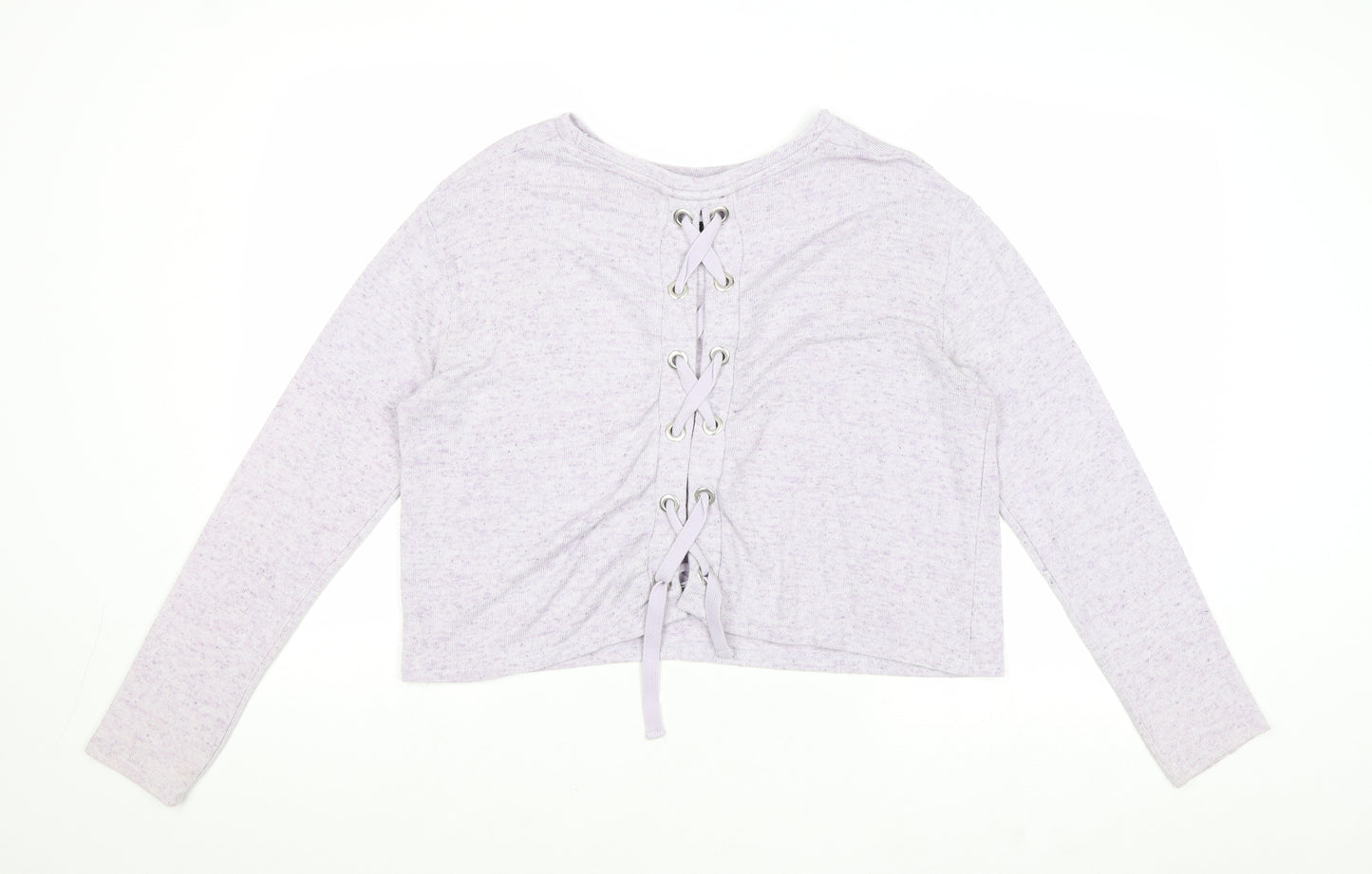 New Look Womens Purple Round Neck Viscose Pullover Jumper Size M