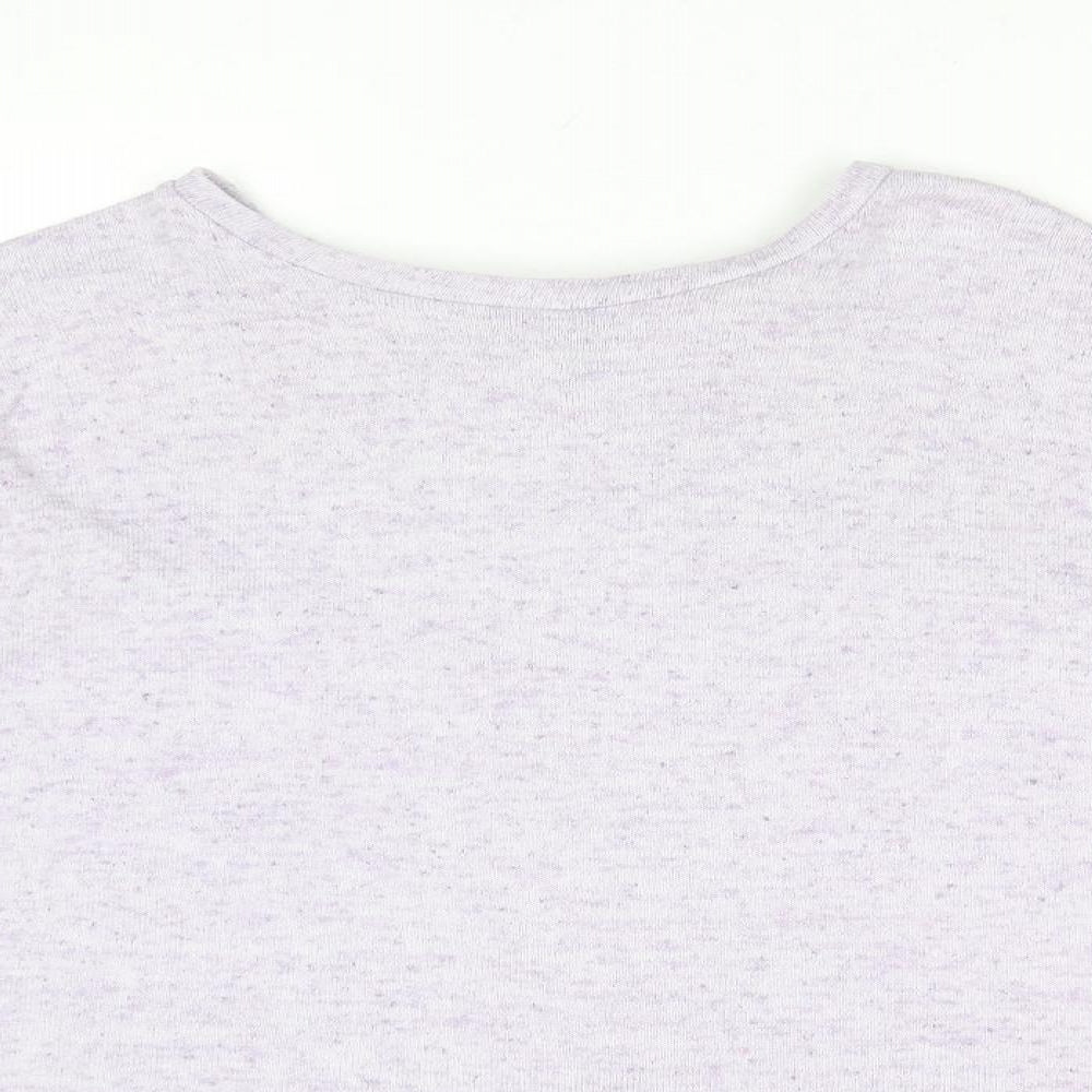 New Look Womens Purple Round Neck Viscose Pullover Jumper Size M
