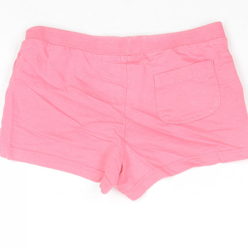 Basics Girls Pink Cotton Sweat Shorts Size 7-8 Years Regular Drawstring