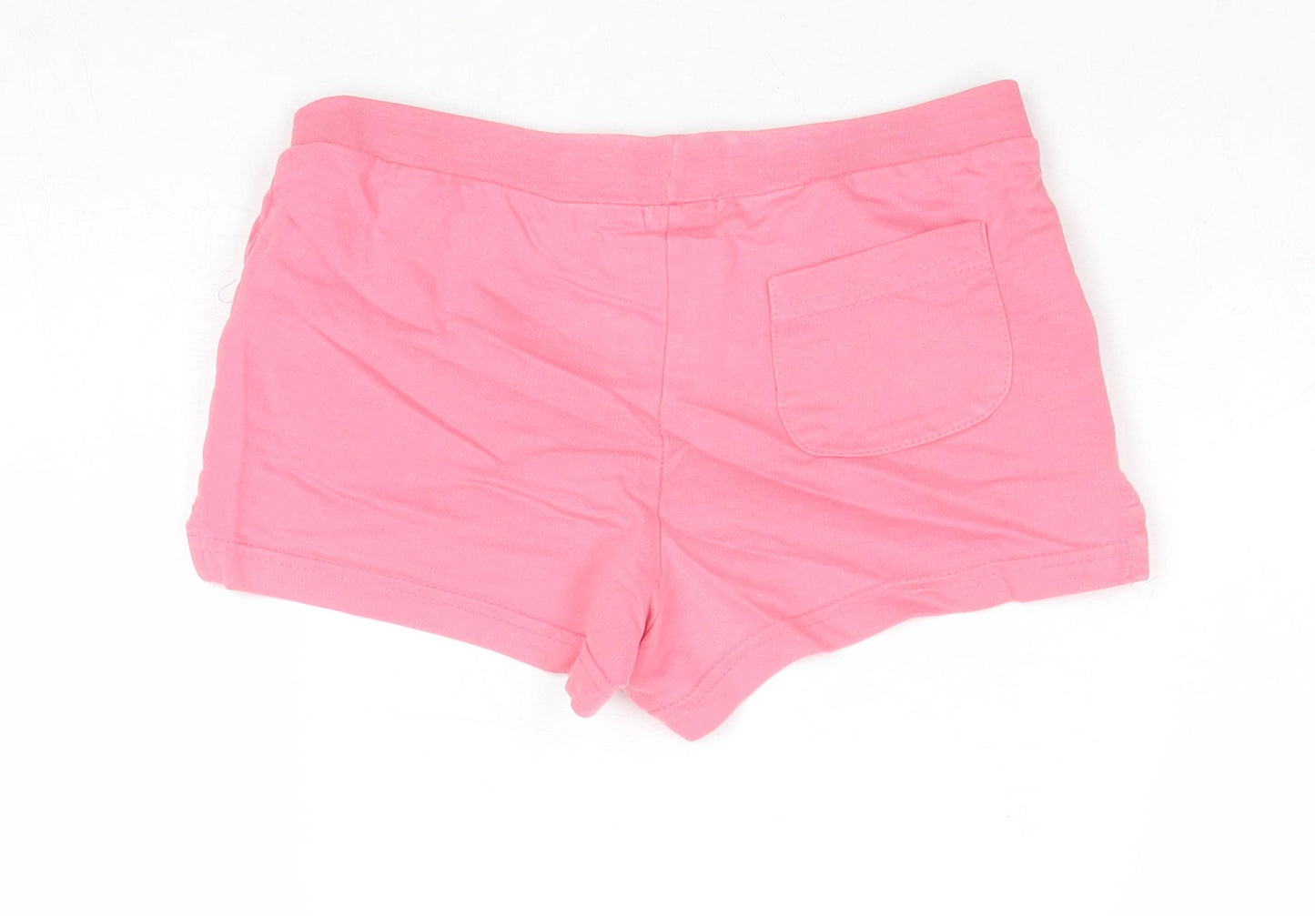 Basics Girls Pink Cotton Sweat Shorts Size 7-8 Years Regular Drawstring