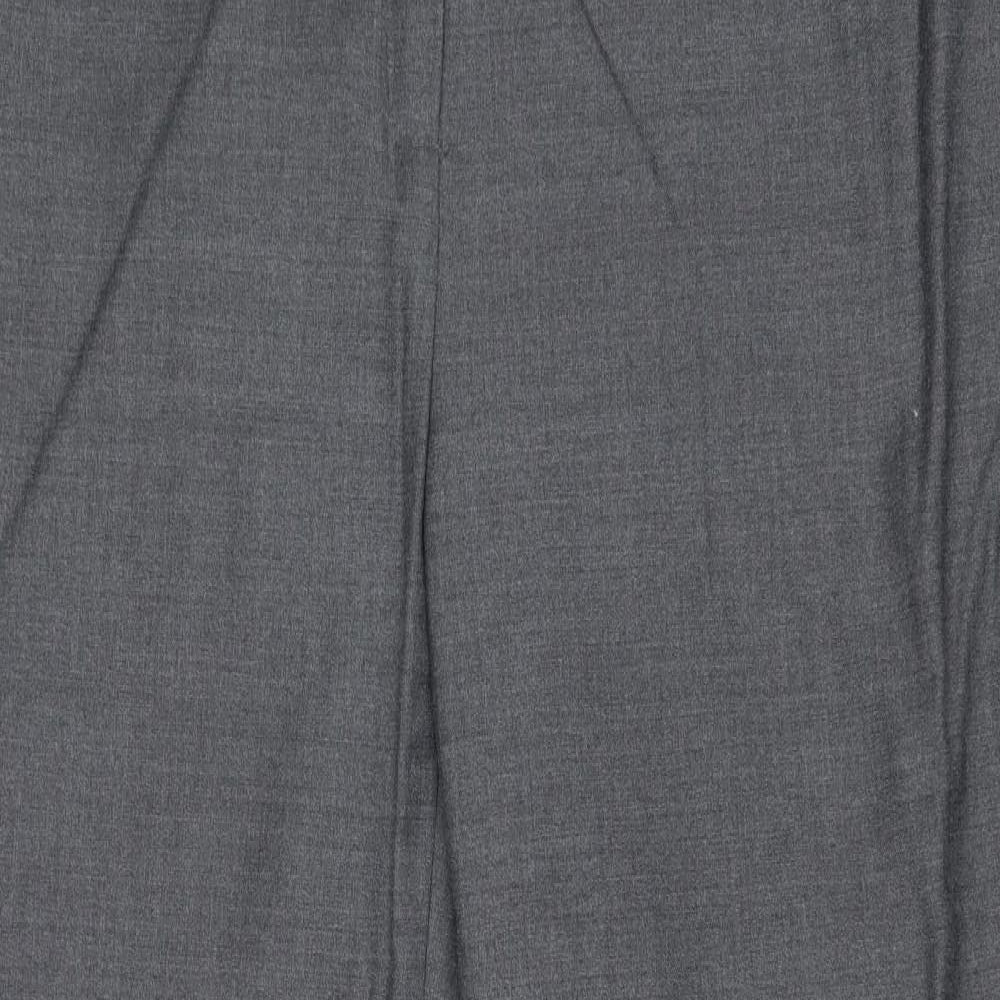 Viyella Womens Grey Wool Trousers Size 14 Regular Zip