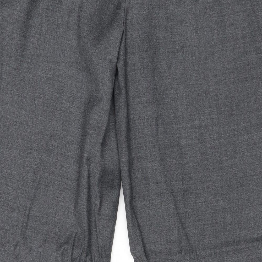 Viyella Womens Grey Wool Trousers Size 14 Regular Zip