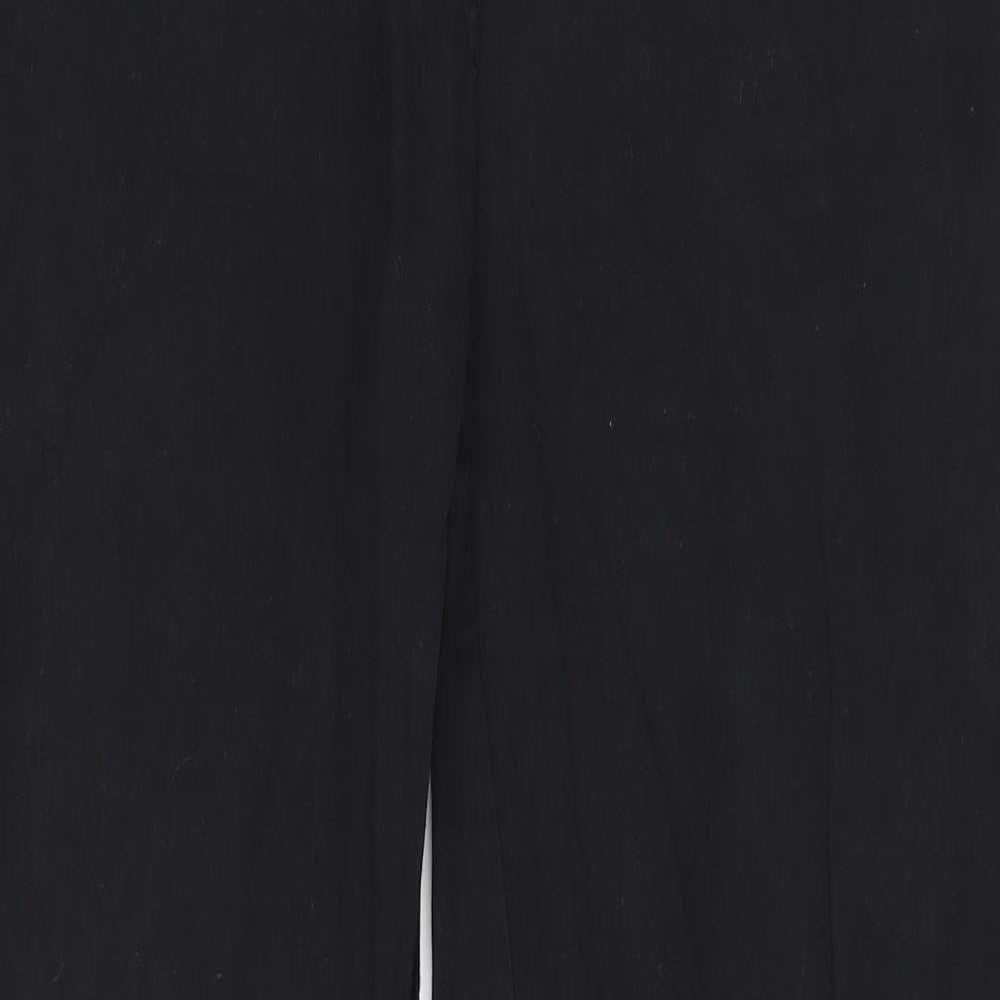 Canda Womens Black Cotton Straight Jeans Size 16 Regular Zip