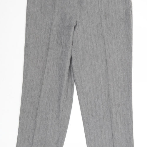 Classic Womens Grey Polyester Trousers Size 16 Regular
