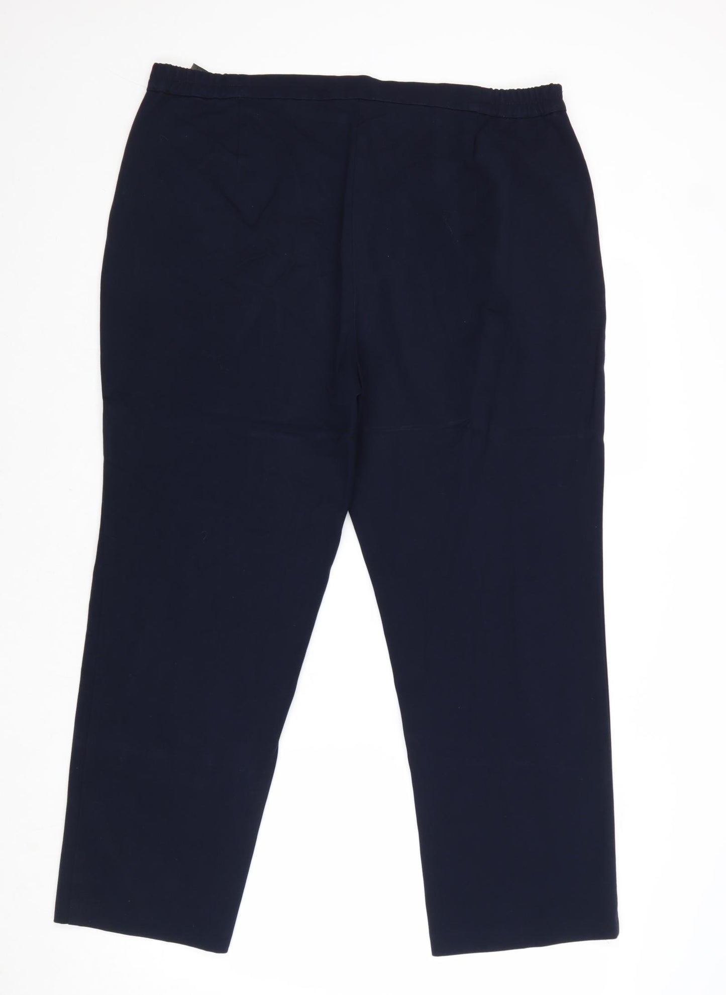 Marks and Spencer Womens Blue Polyester Trousers Size 16 Regular Zip