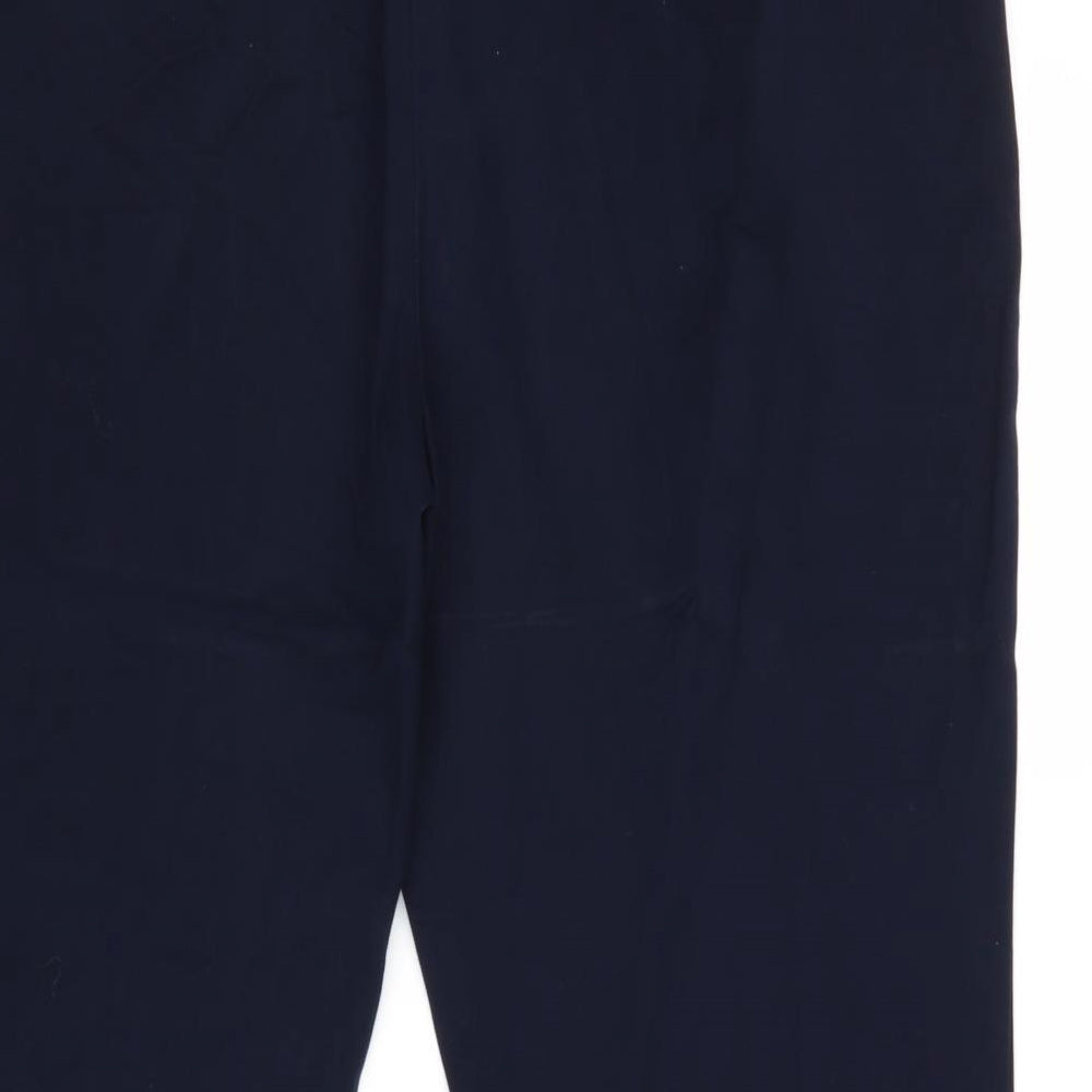 Marks and Spencer Womens Blue Polyester Trousers Size 16 Regular Zip