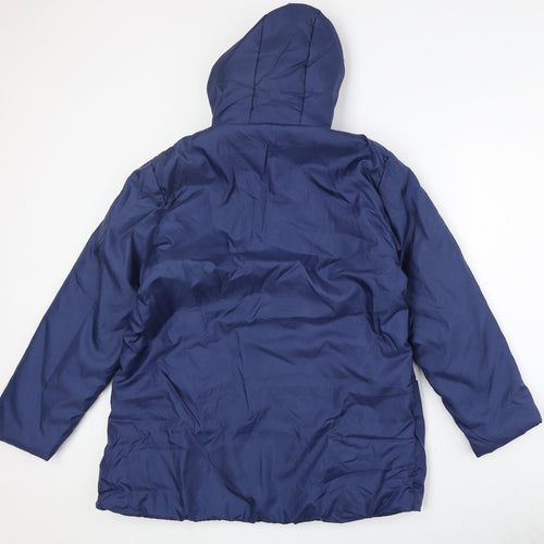 Anne De Lancay Womens Blue Quilted Jacket Size M Snap