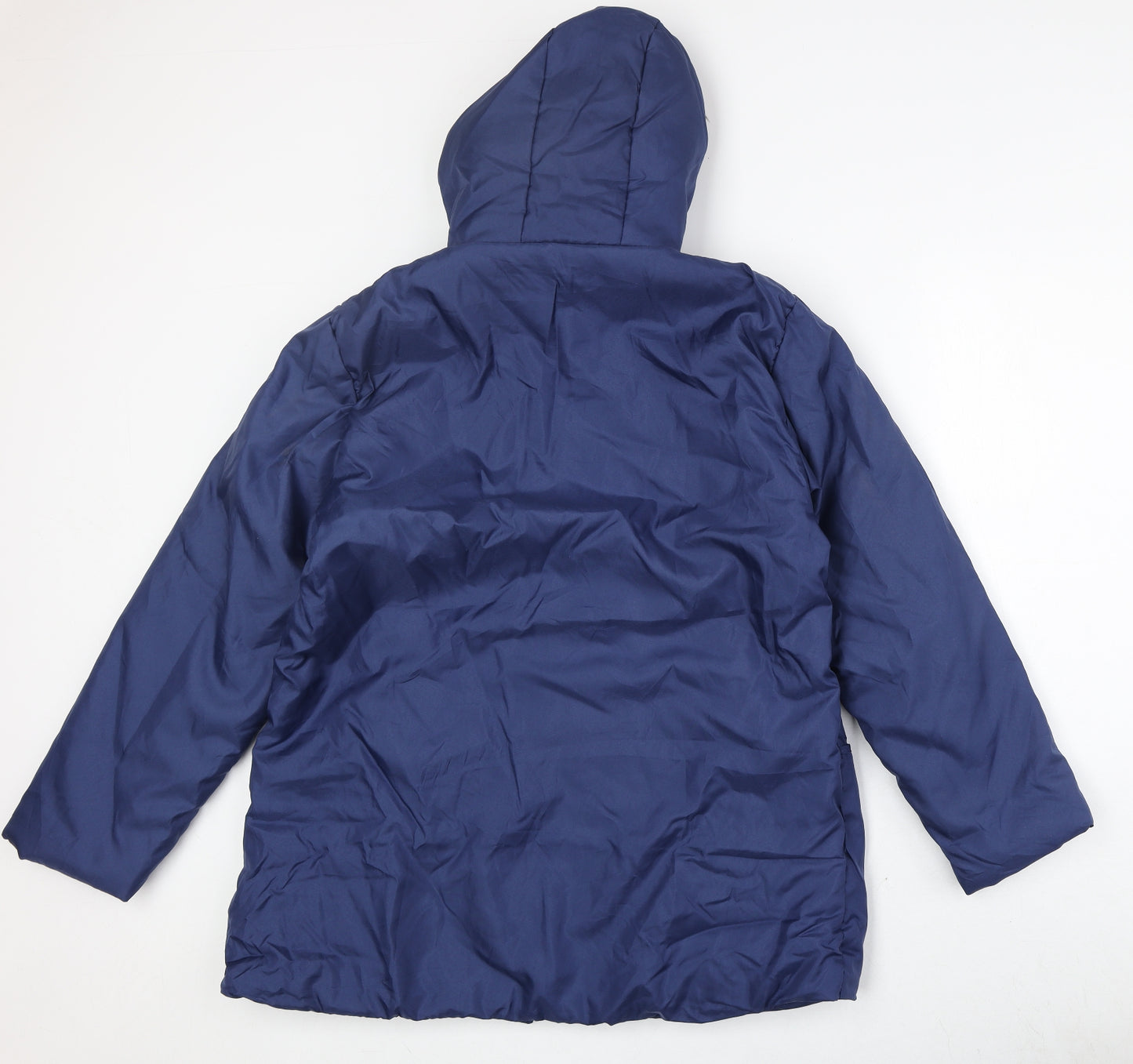Anne De Lancay Womens Blue Quilted Jacket Size M Snap