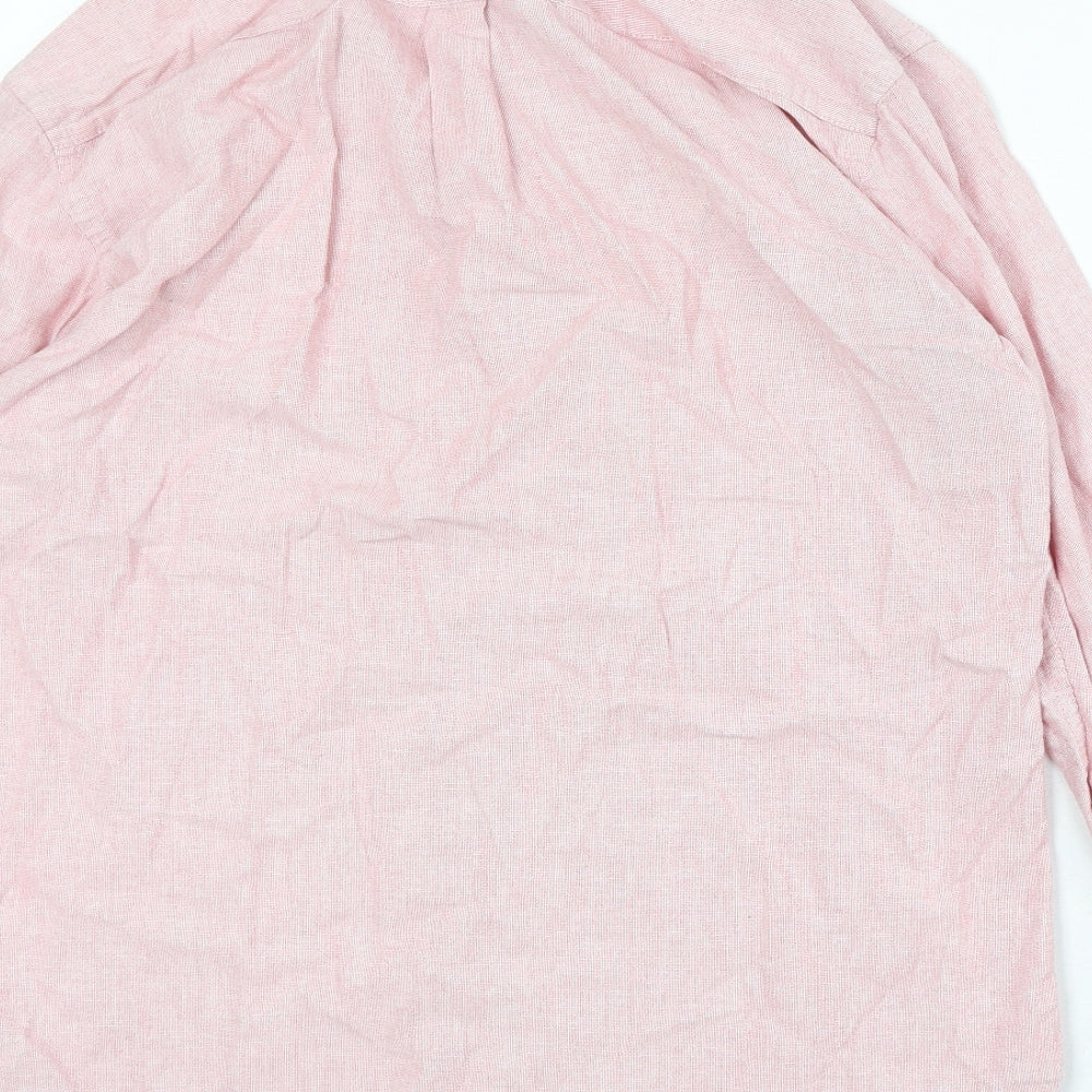 Gap Mens Pink Cotton Button-Up Size M Collared Button