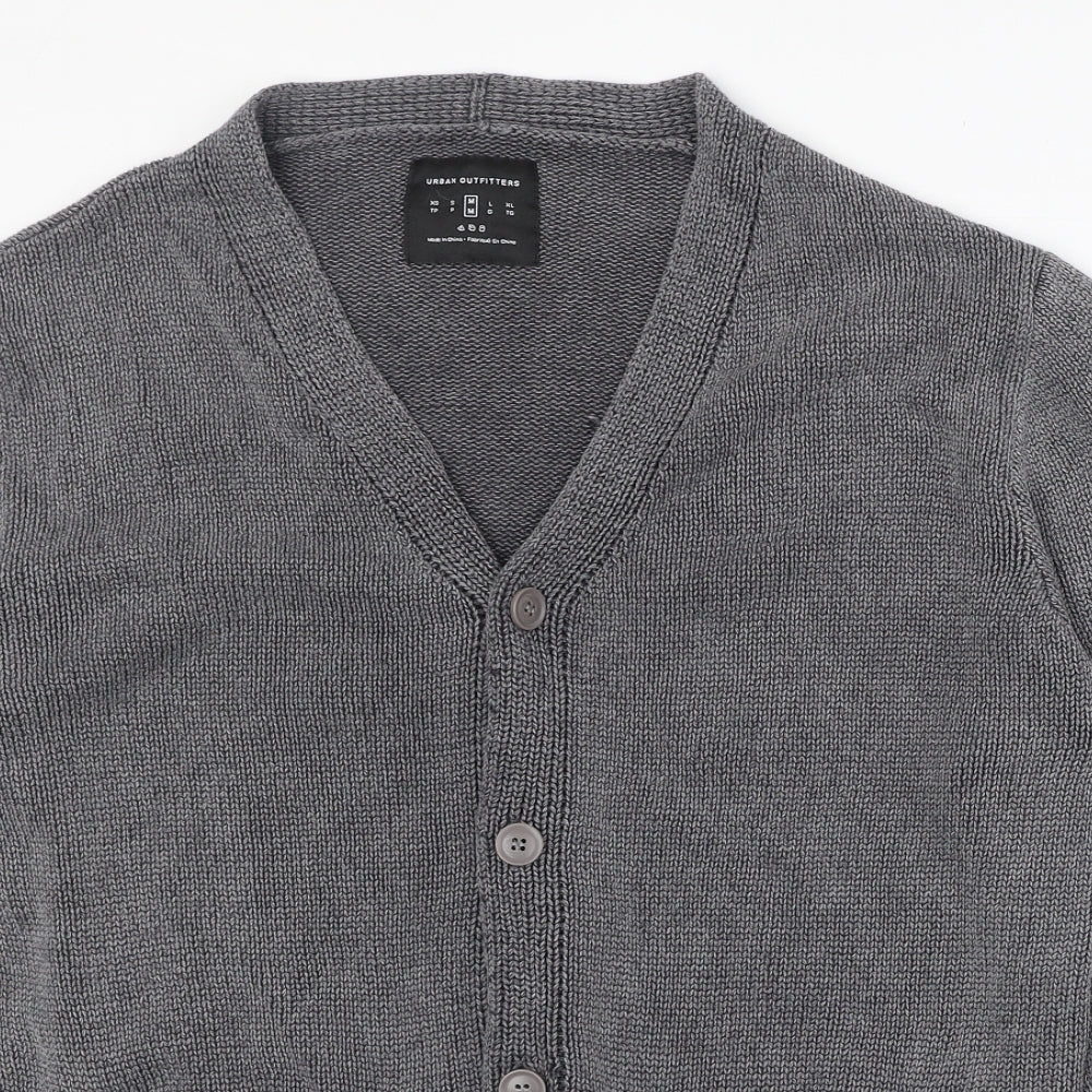 Urban Outfitters Womens Grey V-Neck Cotton Cardigan Jumper Size XS