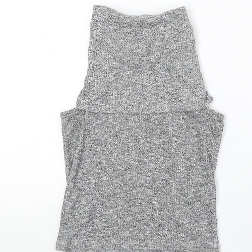 River Island Womens Green Geometric Polyester Basic Tank Size 10 Roll Neck